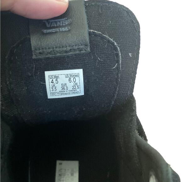 Vans SK8-Hi Platform Sneaker Women 6 Emboss Checkered High Top Lace Up Black - Picture 8 of 11